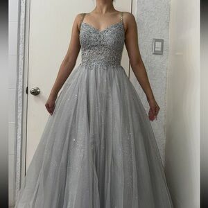 Silver JOVANI Dress